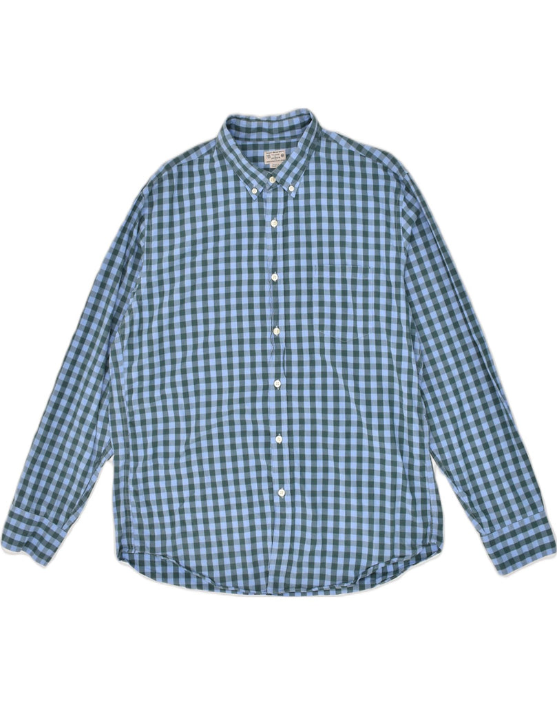 J. CREW Mens Shirt XL Blue Gingham Cotton | Vintage J. Crew | Thrift | Second-Hand J. Crew | Used Clothing | Messina Hembry 