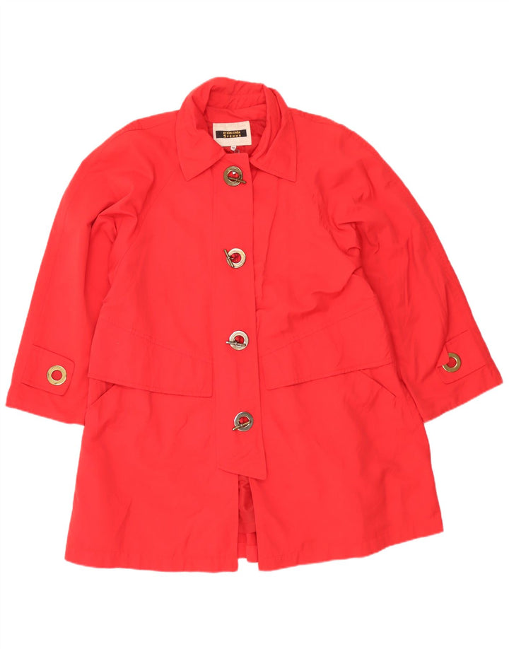 Et Dieu Crea La Femme Womens Overcoat EU 40 Medium Red Polyester