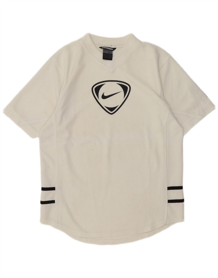 Nike Mens Graphic T-Shirt Top UK 36/38 Small White Striped Polyester