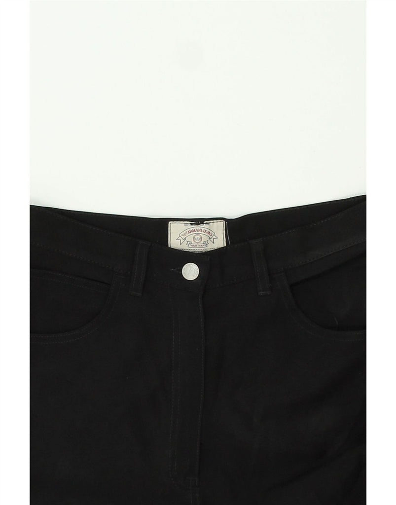 ARMANI Mens Straight Casual Trousers W30 L29 Black Polyester Vintage Armani and Second-Hand Armani from Messina Hembry 