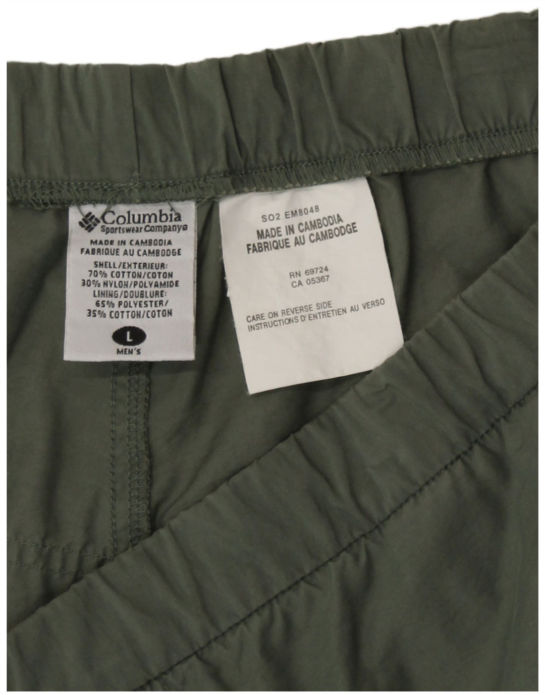 Columbia Mens Capri Tracksuit Trousers Large  Khaki Cotton
