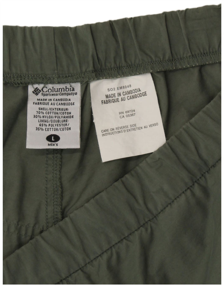 Columbia Mens Capri Tracksuit Trousers Large  Khaki Cotton