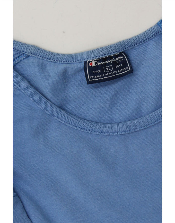 CHAMPION Mens Graphic T-Shirt Top XL Blue Cotton Vintage Champion and Second-Hand Champion from Messina Hembry 