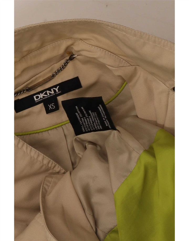 Dkny Womens Oversized Trench Coat UK 6 XS Brown Cotton
