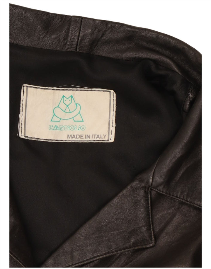 Vintage Womens Leather Jacket UK 16 Large Black