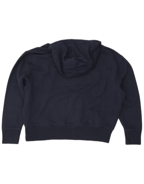 Tommy Hilfiger Womens Oversized Hoodie Jumper UK 16 Large Navy Blue Cotton