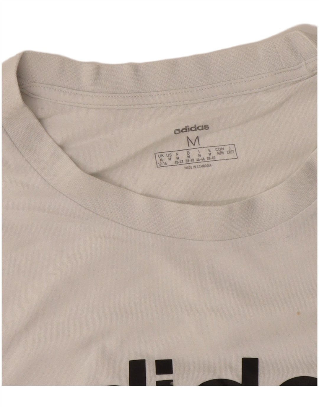 Adidas Womens Graphic T-Shirt Top UK 12/14 Medium White
