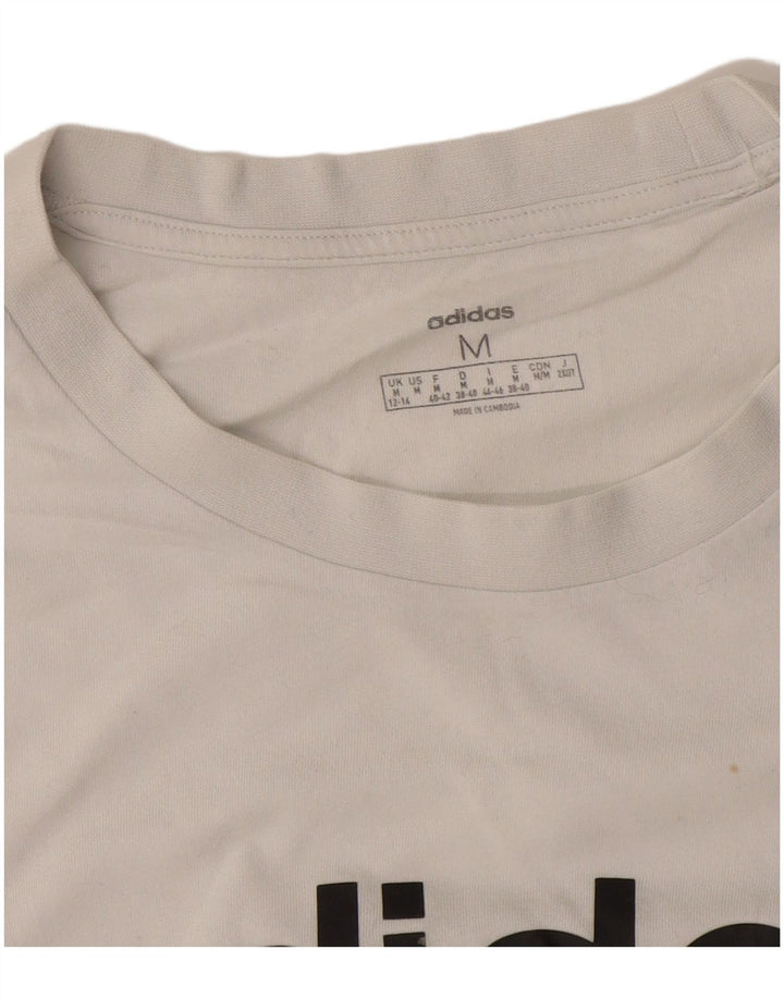 Adidas Womens Graphic T-Shirt Top UK 12/14 Medium White