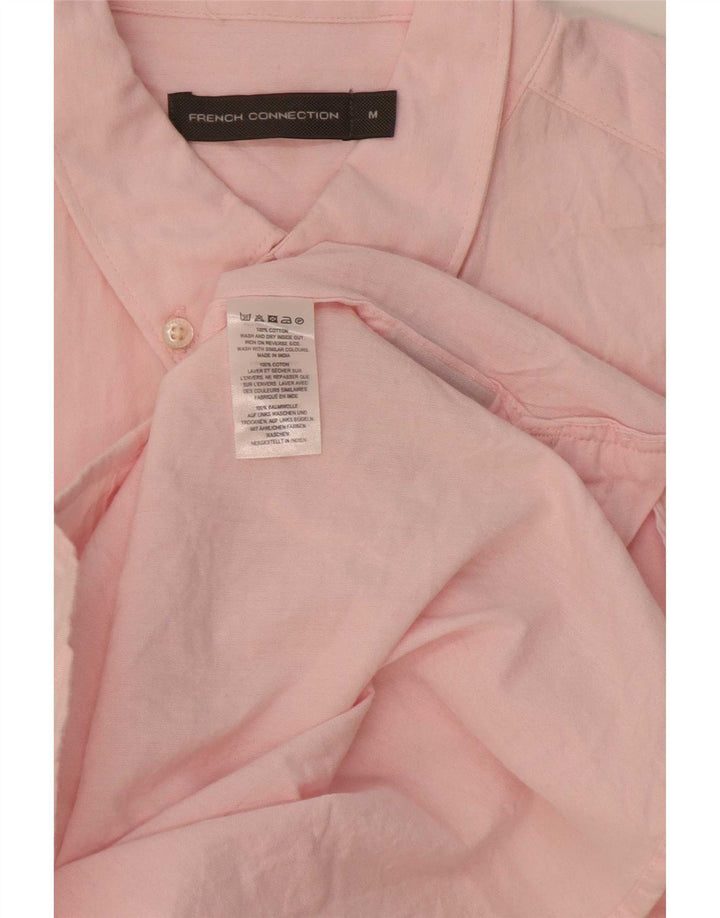 French Connection Mens Short Sleeve Shirt Medium Pink Cotton