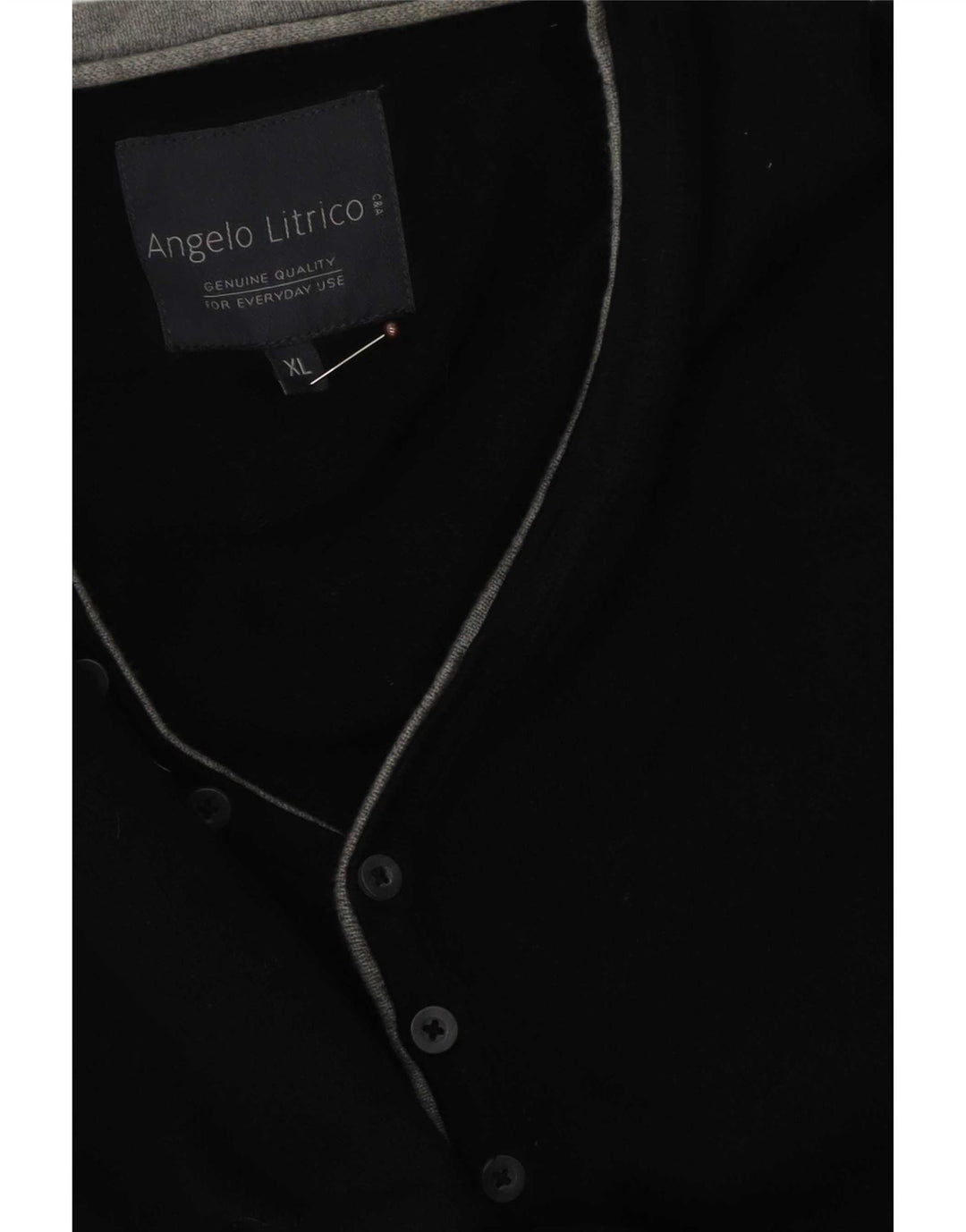 Angelo Litrico Mens V-Neck Jumper Sweater XL Black
