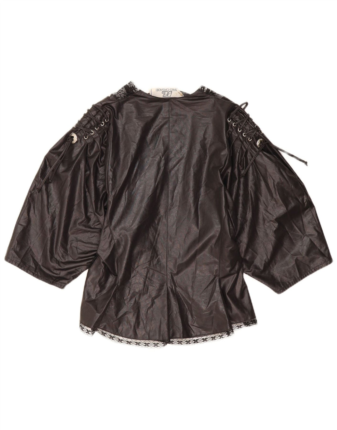 VINTAGE Womens 3/4 Sleeve Cardigan Top UK 10 Small Black