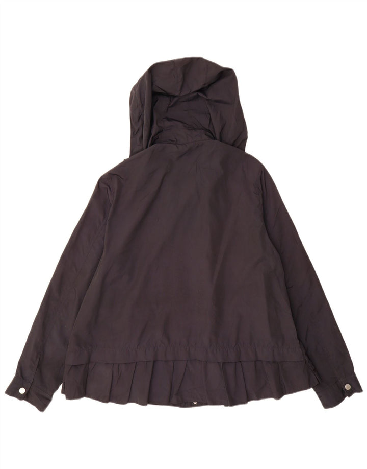 Zara Womens Hooded Utility Jacket UK 16 Large Black Polyester