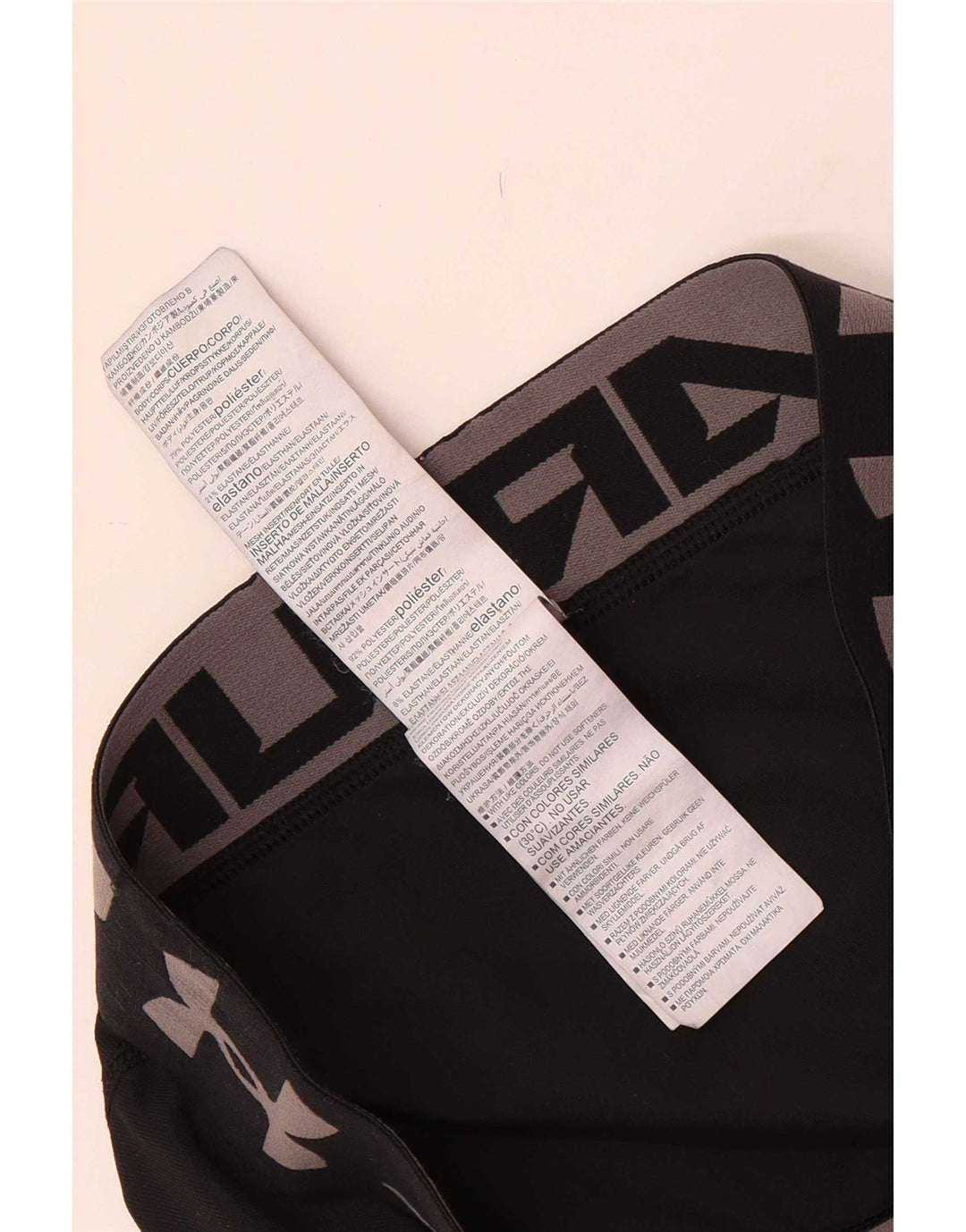 Under Armour Boys Graphic Leggings 9-10 Years Medium Black Polyester