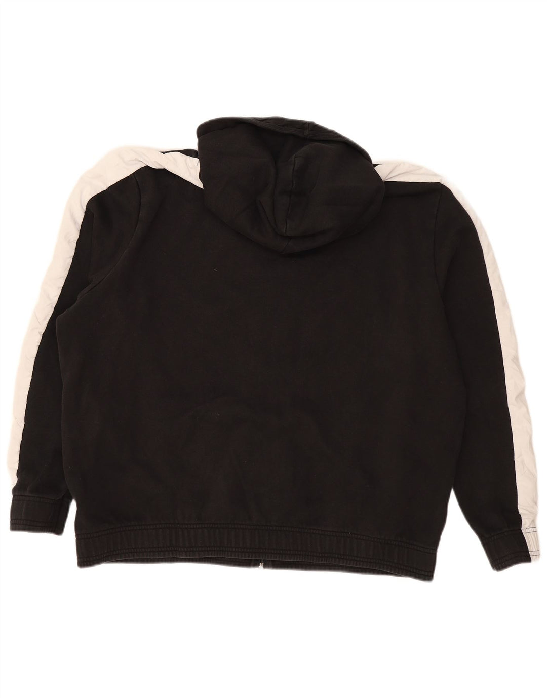 PUMA Mens Zip Hoodie Sweater 2XL Black Colourblock Cotton
