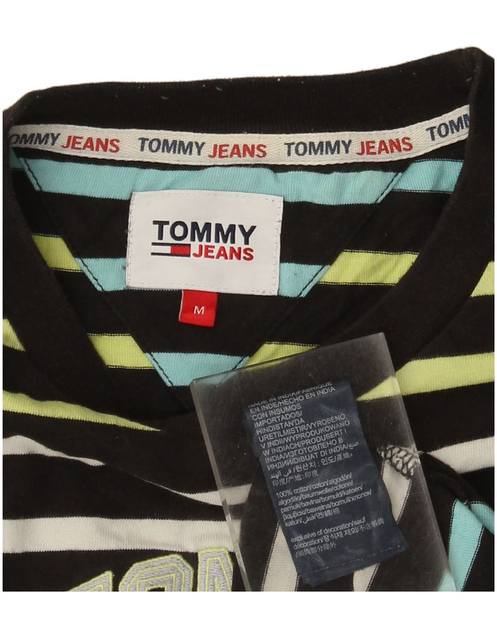 Tommy Hilfiger Mens Graphic T-Shirt Top Medium Multicoloured Striped Cotton