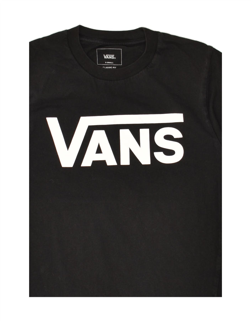 VANS Womens Classic Fit Graphic T-Shirt Top UK 6 XS Black Cotton | Vintage Vans | Thrift | Second-Hand Vans | Used Clothing | Messina Hembry 