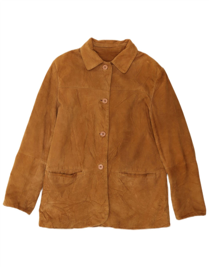 Conbipel Womens Suede Jacket IT 44 Medium Beige