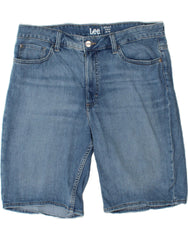 LEE Mens Bermuda Regular Fit Mid Rise Denim Shorts W36 Large Blue