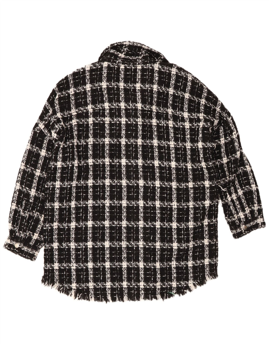 Zara Womens Overshirt Oversized Shirt UK 14 Medium Black Check Acrylic