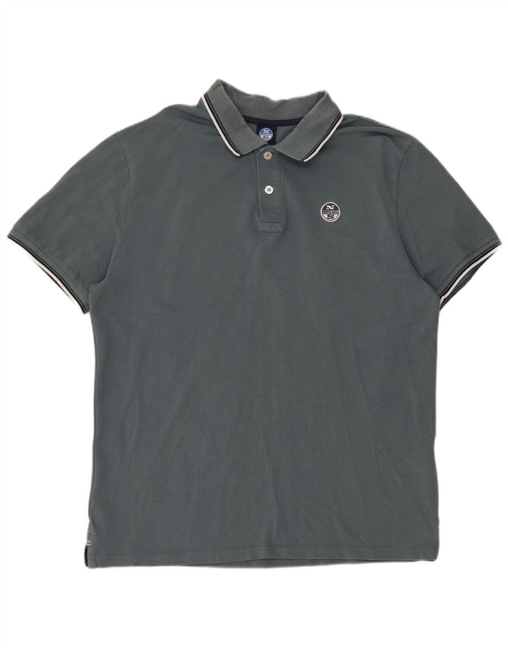 North Sails Mens Polo Shirt Medium Grey Cotton