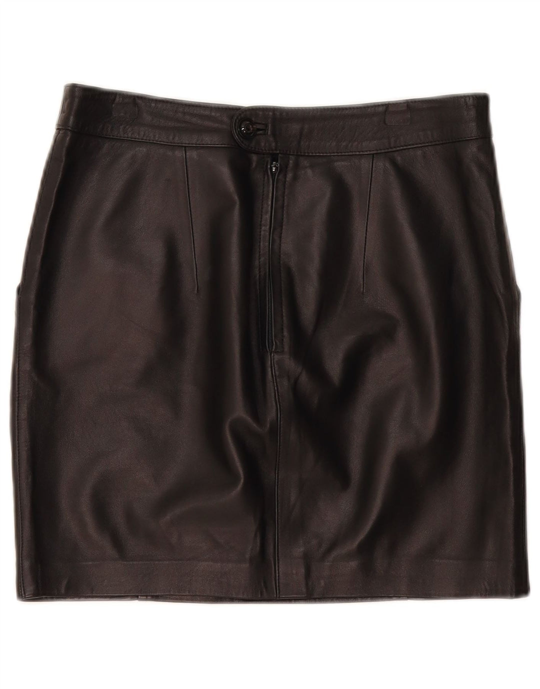 Vintage Womens Mini Leather Skirt W30 Medium Black