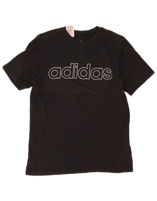 Adidas Girls Graphic T-Shirt Top 11-12 Years Black Cotton