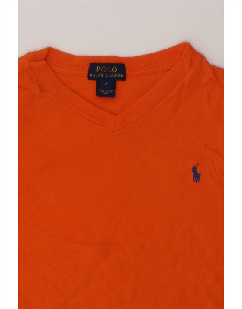 POLO RALPH LAUREN Boys Top Long Sleeve 6-7 Years Orange Cotton | Vintage Polo Ralph Lauren | Thrift | Second-Hand Polo Ralph Lauren | Used Clothing | Messina Hembry 