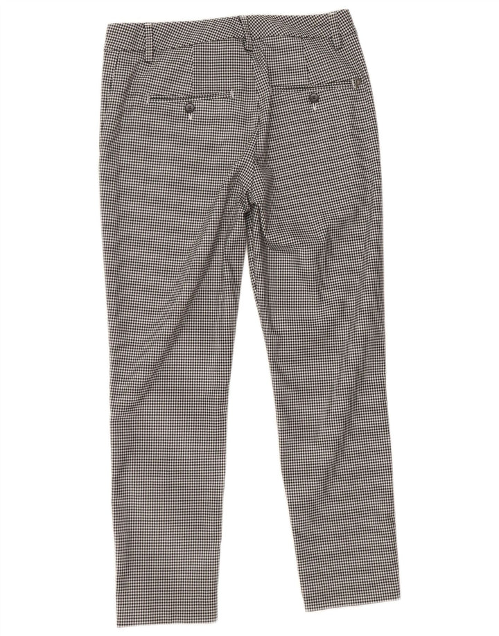 Dondup Womens Slim Chino Trousers W29 L26 Black Houndstooth Acetate