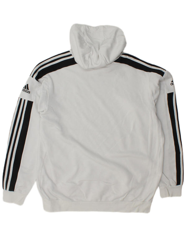 Adidas Mens Hoodie Jumper Large White Colourblock Cotton