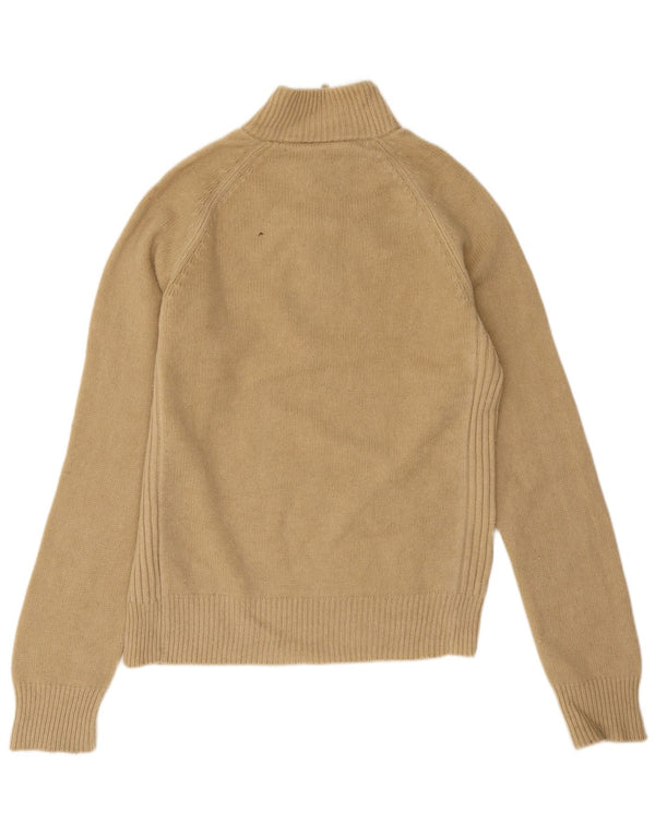 Timberland Mens Zip Neck Jumper Sweater 2XL Beige Lambswool
