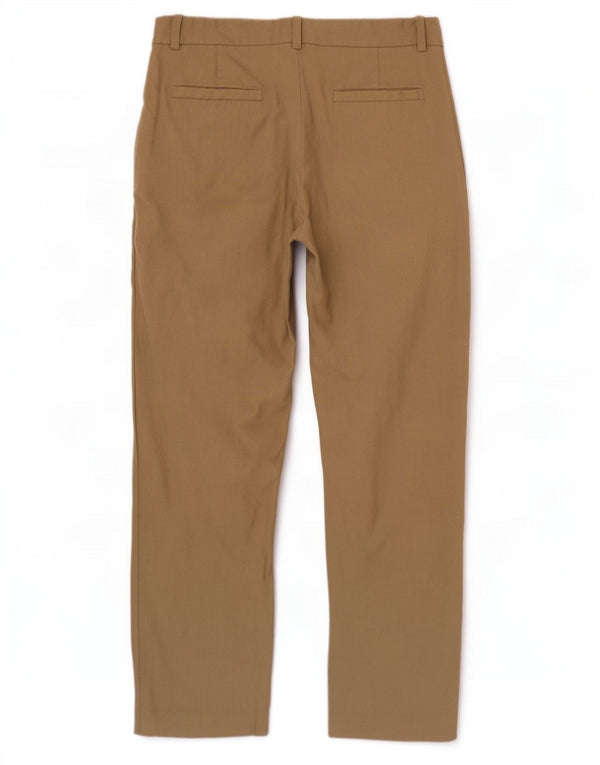 Massimo Dutti Womens Crop Tapered Chino Trousers EU 40 Medium W30 L26 Beige