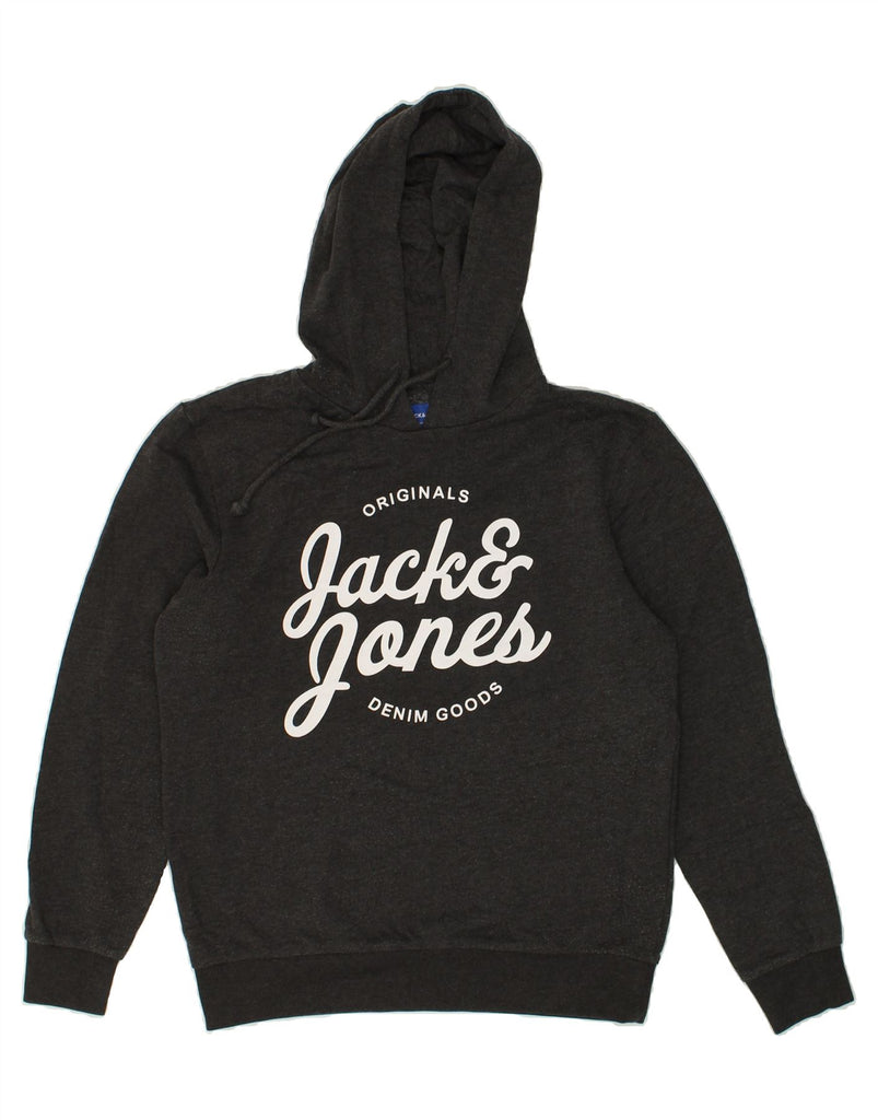JACK & JONES Mens Graphic Hoodie Jumper Medium Grey Cotton | Vintage Jack & Jones | Thrift | Second-Hand Jack & Jones | Used Clothing | Messina Hembry 