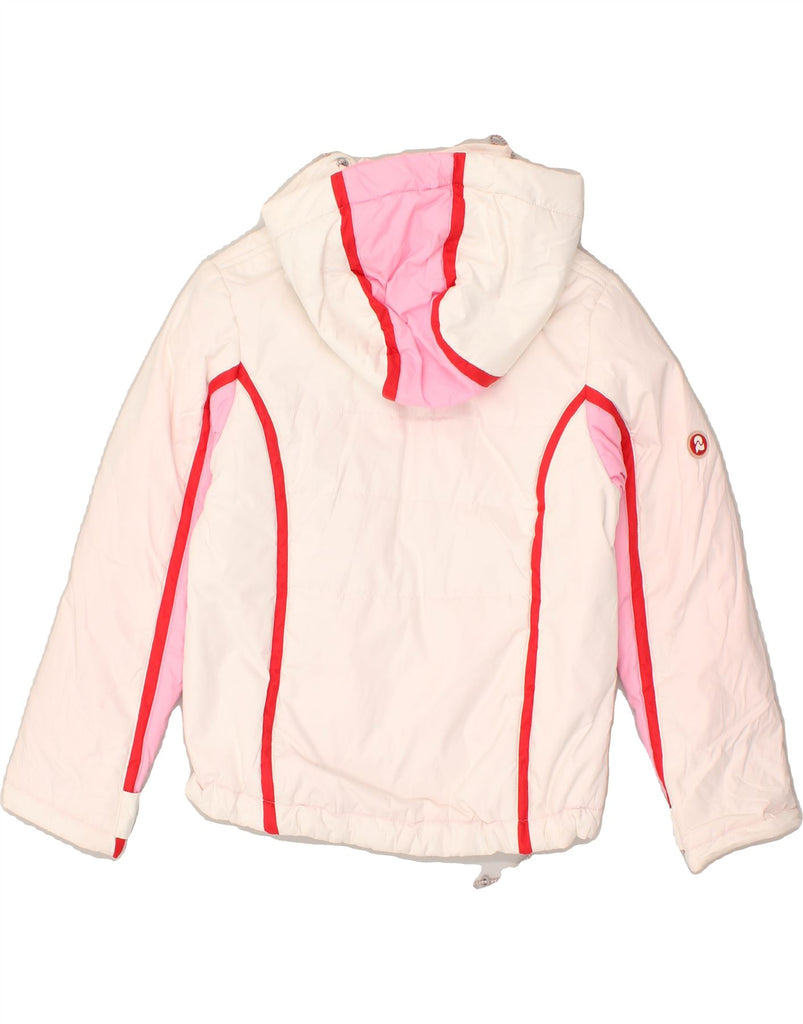 INVICTA Girls Hooded Windbreaker Jacket 7-8 Years White Colourblock | Vintage Invicta | Thrift | Second-Hand Invicta | Used Clothing | Messina Hembry 