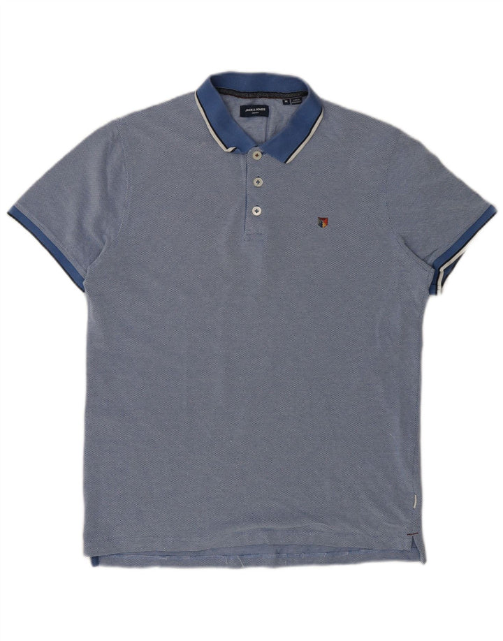 Jack & Jones Mens Polo Shirt Medium Blue Cotton