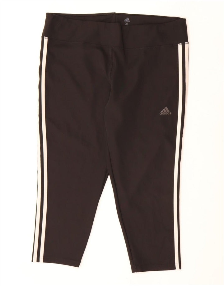 Adidas Womens Climalite Capri Leggings UK 18 XL Black Polyester