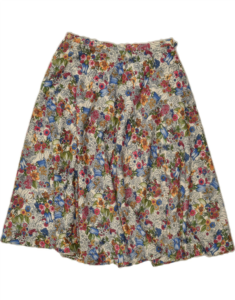 VINTAGE Womens A-Line Skirt W28 Medium Multicoloured Floral | Vintage Vintage | Thrift | Second-Hand Vintage | Used Clothing | Messina Hembry 