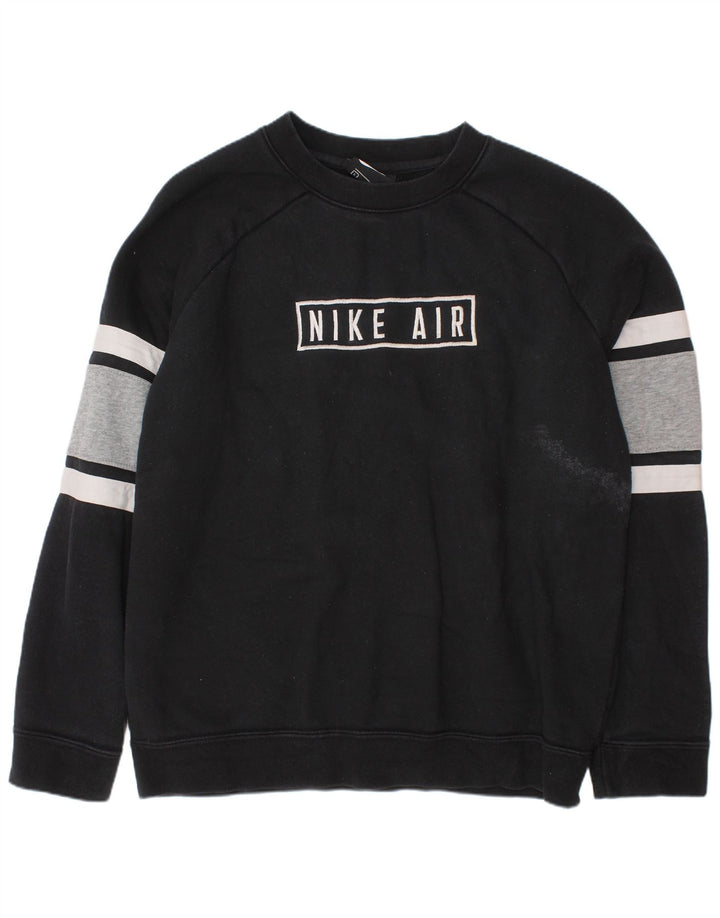 Nike Boys Graphic Sweatshirt Jumper 12-13 Years Large Black Colourblock