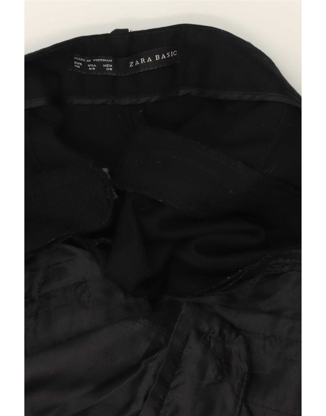 Zara Womens Straight Cropped Trousers EU 40 Medium W30 L25 Black