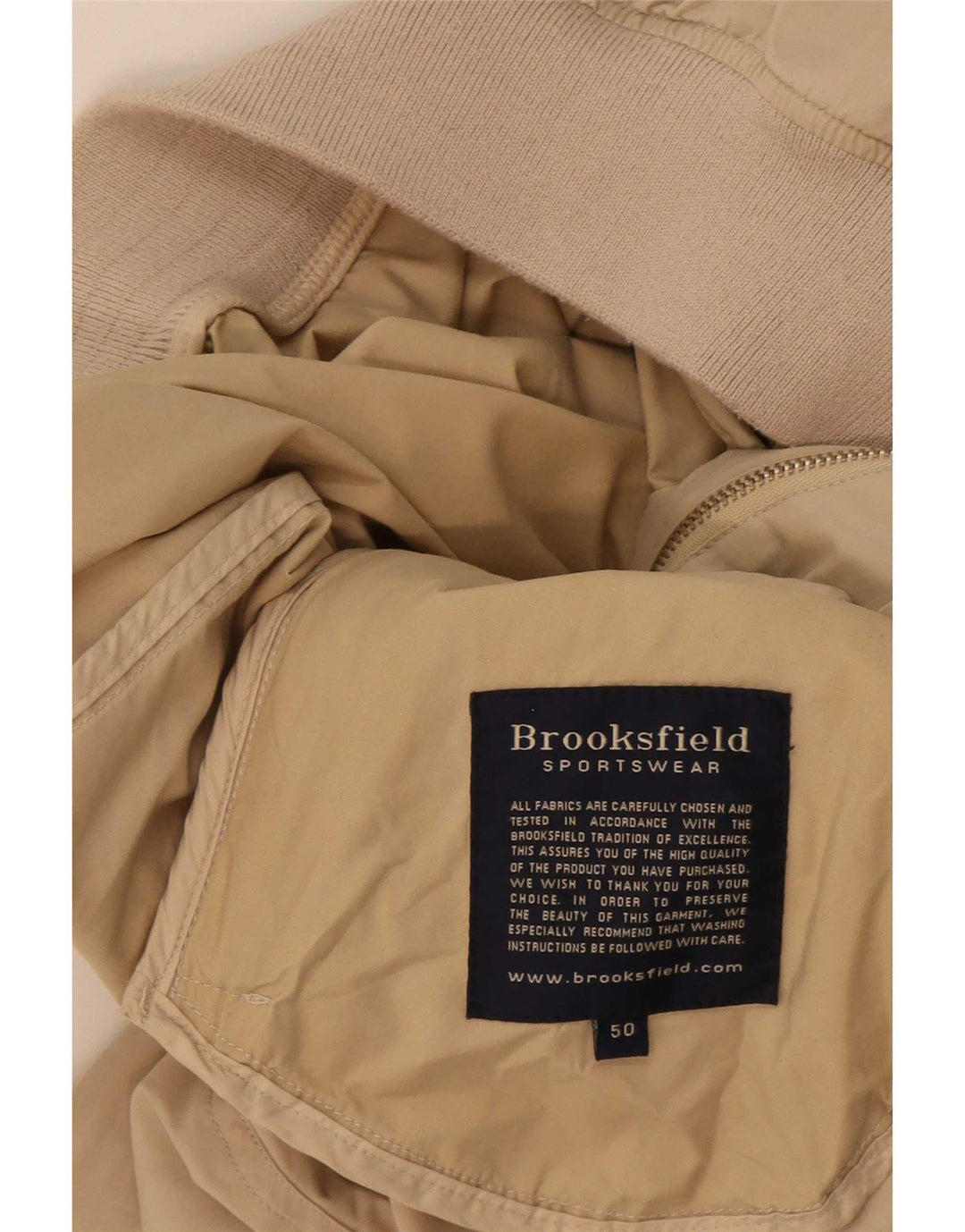 Brooksfield Mens Bomber Jacket IT 50 Large Beige