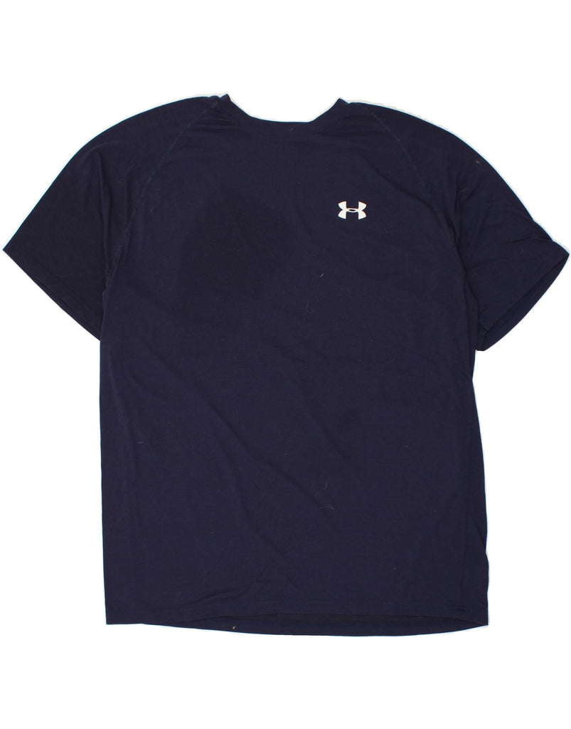 UNDER ARMOUR Mens T-Shirt Top Large Navy Blue Polyester | Vintage Under Armour | Thrift | Second-Hand Under Armour | Used Clothing | Messina Hembry 