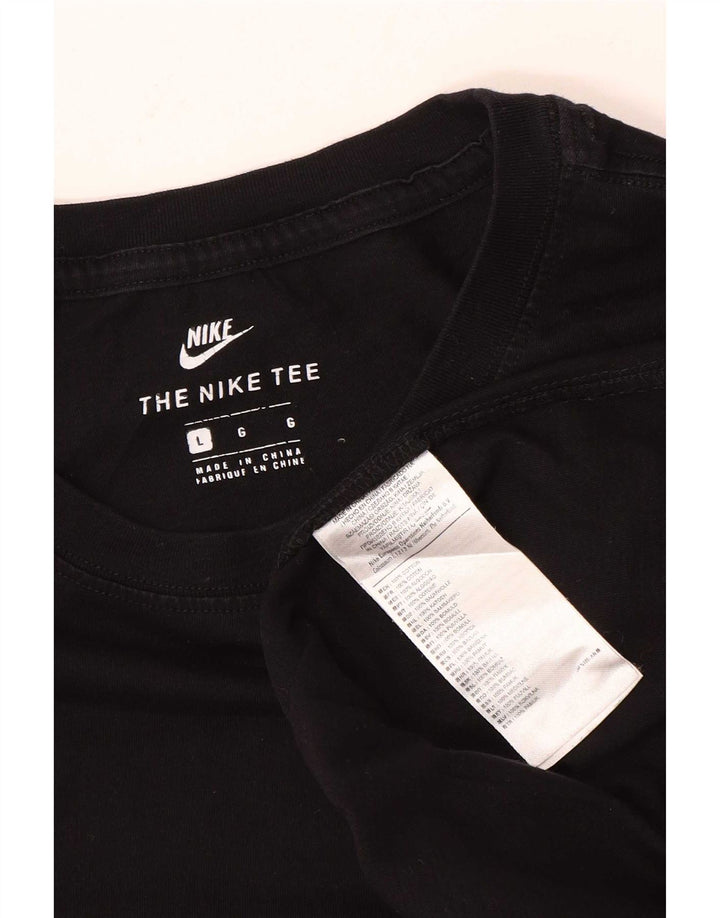 Nike Mens Short Sleeve Regular T-Shirt Top Large Black Cotton