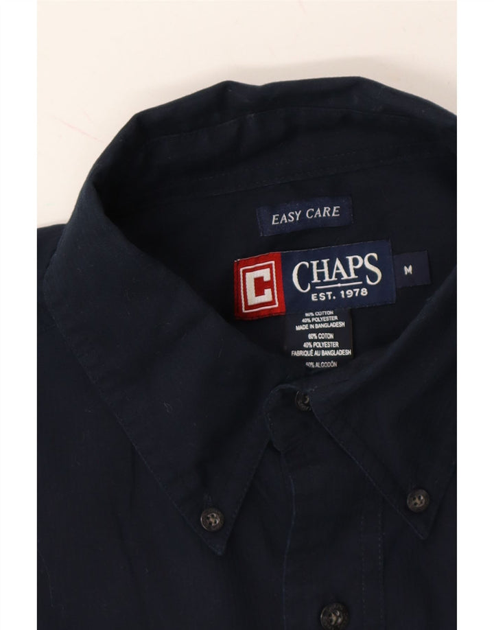 CHAPS Mens Shirt Medium Navy Blue Cotton Vintage Chaps and Second-Hand Chaps from Messina Hembry 