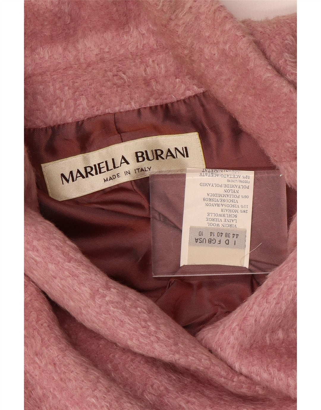Mariella Burani Womens Overcoat UK 14 Medium  Pink Wool