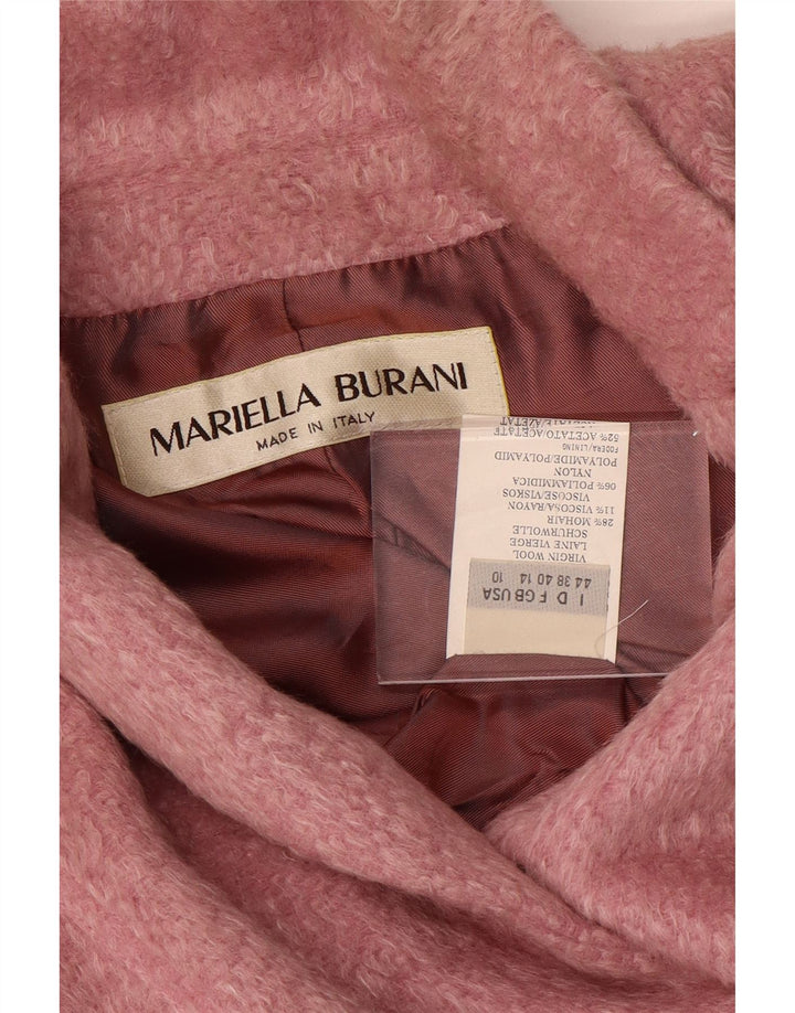 Mariella Burani Womens Overcoat UK 14 Medium  Pink Wool