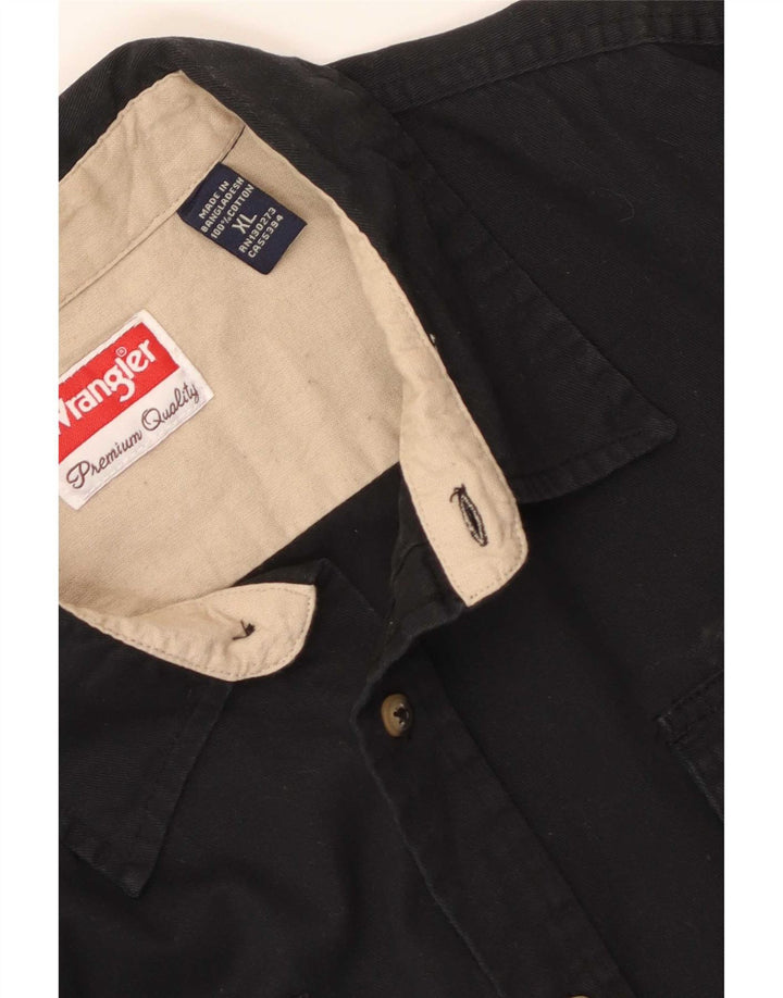 Wrangler Mens Shirt XL Black Cotton