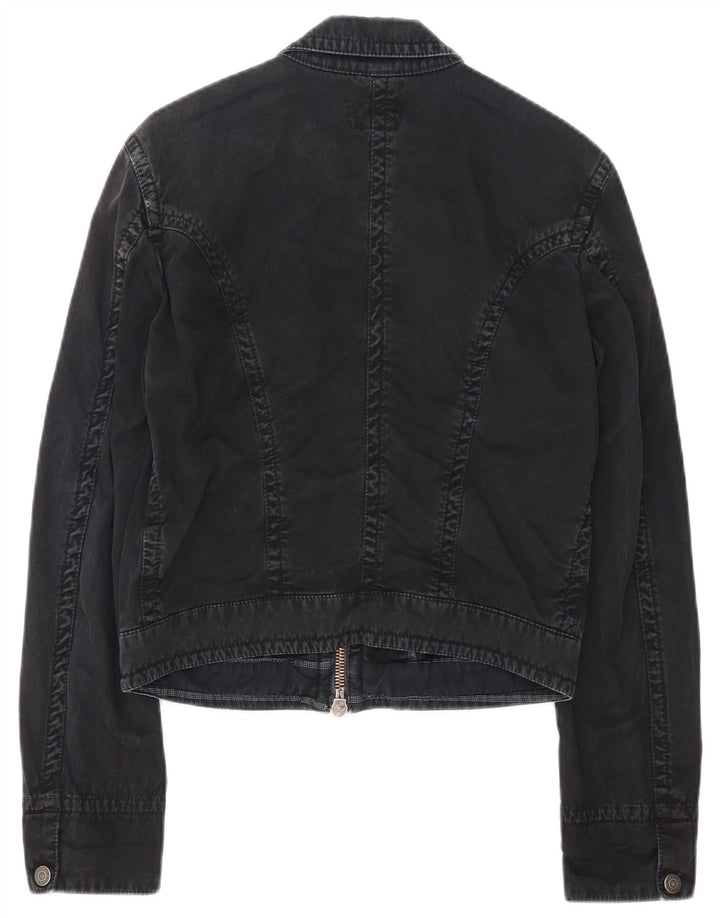 Calvin Klein Jeans Womens Denim Jacket UK 14 Medium Black Cotton