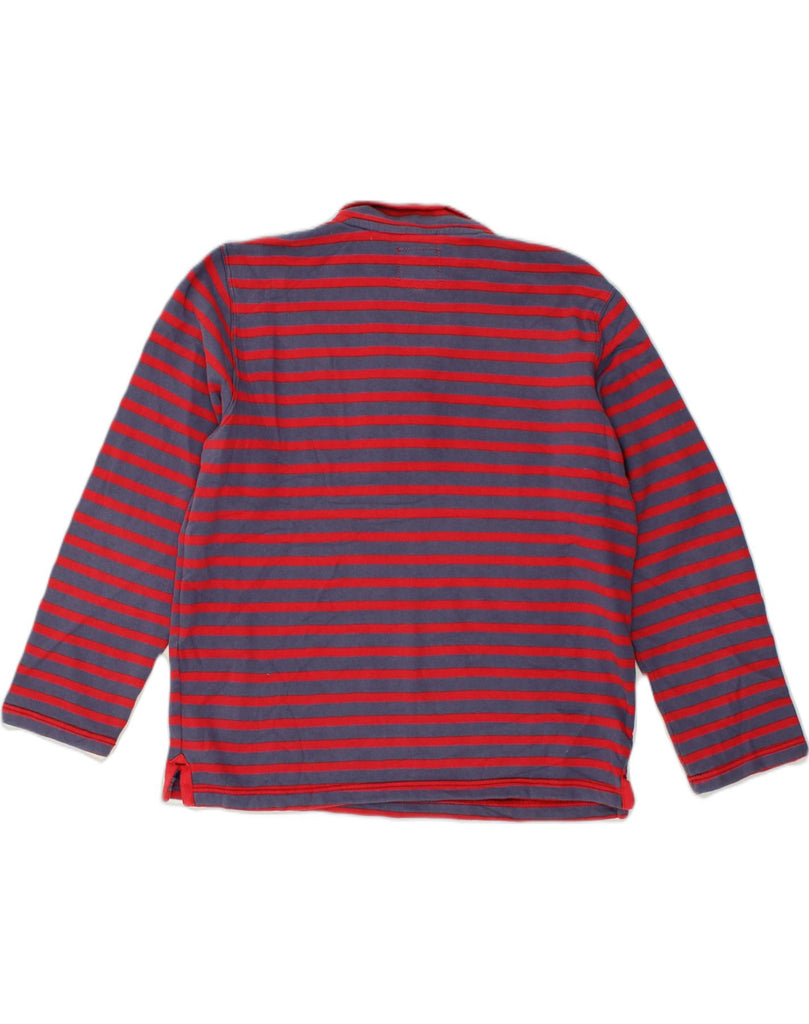 JOULES Mens Zip Neck Sweatshirt Jumper Medium Red Striped Cotton | Vintage Joules | Thrift | Second-Hand Joules | Used Clothing | Messina Hembry 