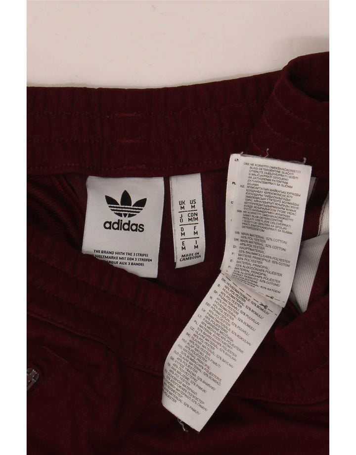 Adidas Mens Tracksuit Trousers Medium Burgundy Cotton