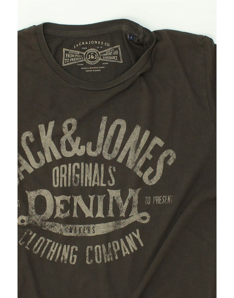 JACK & JONES Mens Graphic T-Shirt Top Large Grey Cotton | Vintage Jack & Jones | Thrift | Second-Hand Jack & Jones | Used Clothing | Messina Hembry 