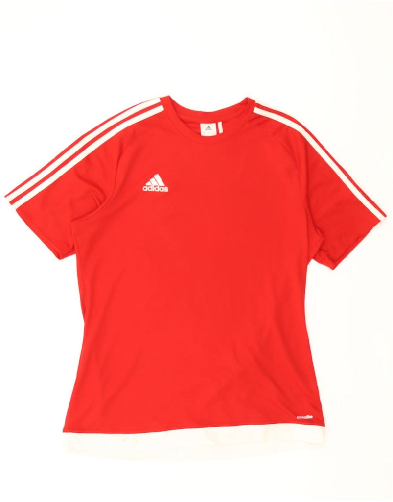 ADIDAS Womens Climalite T-Shirt Top UK 16 Large Red Polyester Vintage Adidas and Second-Hand Adidas from Messina Hembry 